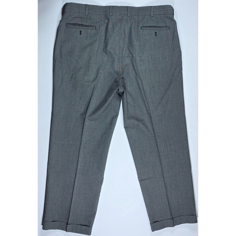 Louis Raphael Rosso Red Men's Gray Pleated Dress Pants 42x29 Cuffed Hidden Waist